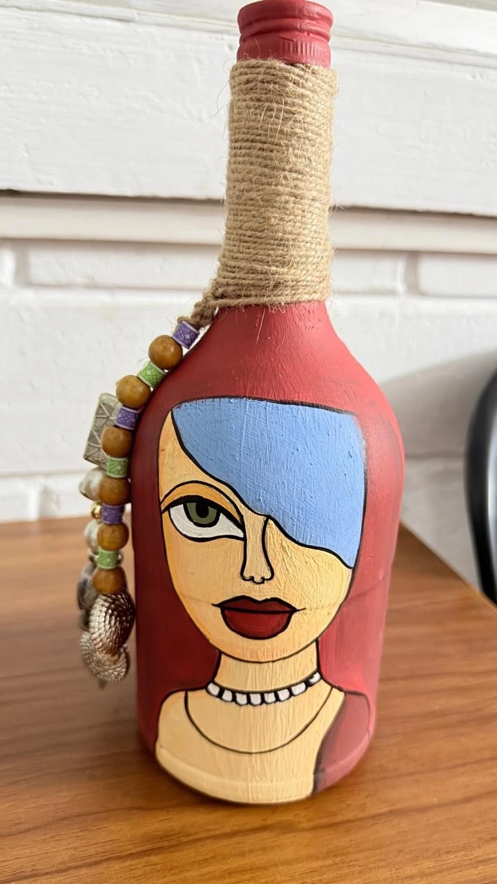 Abstract Art on Decorative Bottles – Set of 2