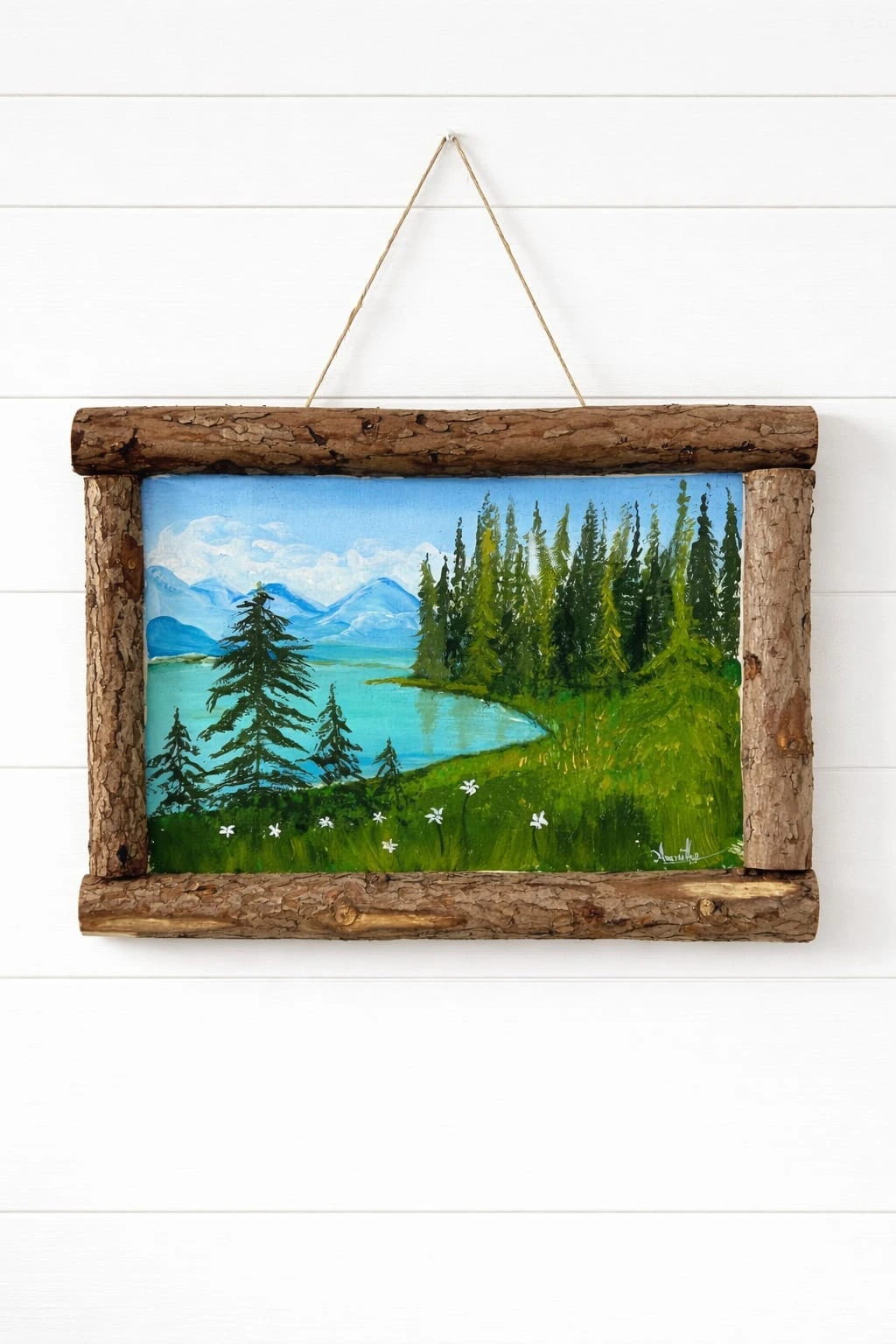 Acrylic Scenery Painting on Real Wood Frame